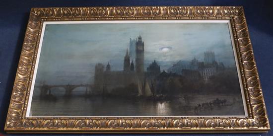 Paul Marny (1824-1914) Westminster by Moonlight 21.25 x 39.5in.